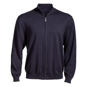 unisex full zip fine gauge sweater